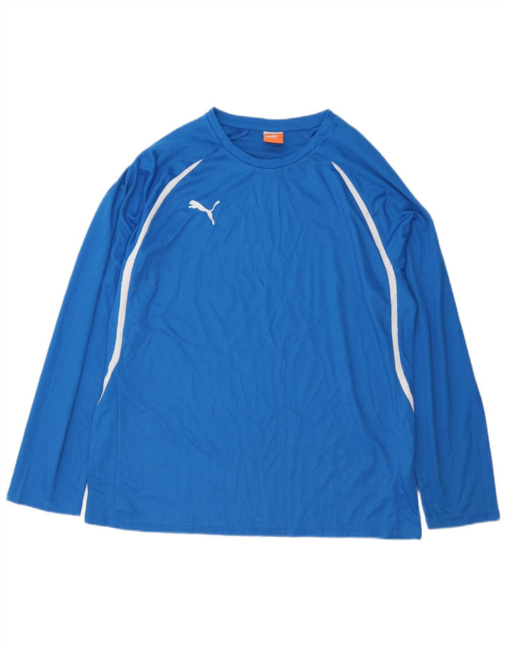 Puma Herre Top Langærmet Stor Blå Stribet Polyester