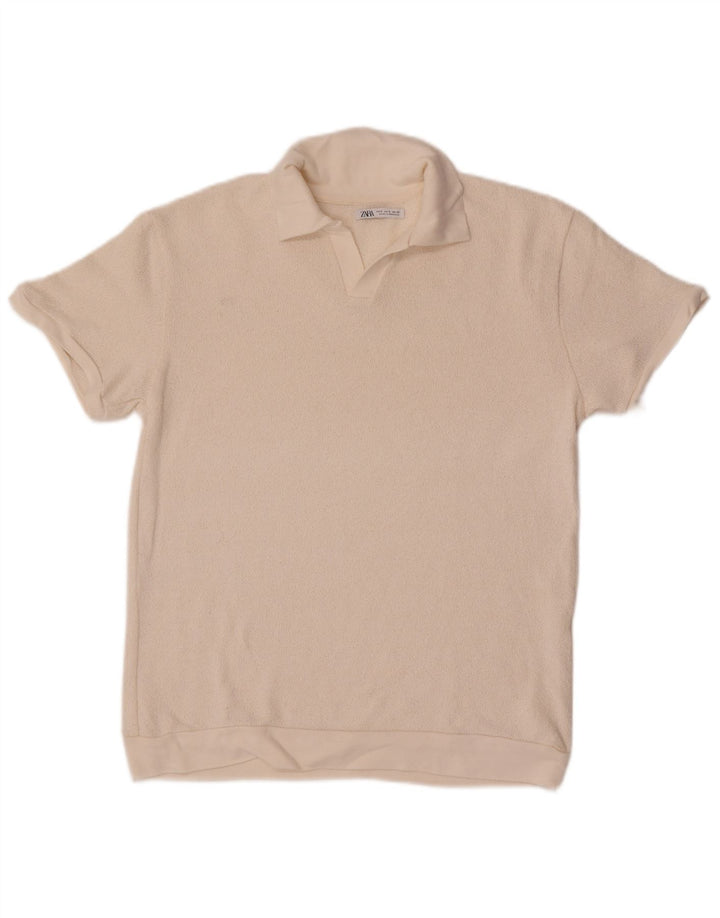 Zara Herre Polo Shirt Small Off White