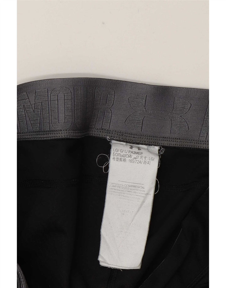 Under Armour Dame Capri Leggings UK 16 Large Black Polyester