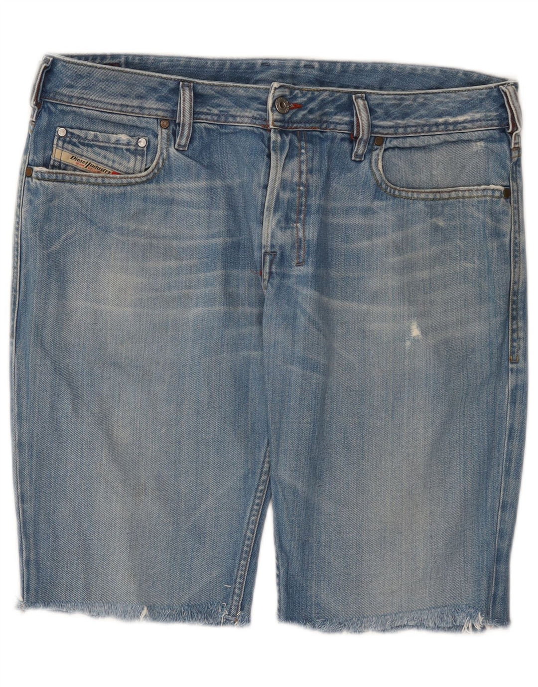 Diesel Herre Distressed Denim Shorts W34 Large Blue Cotton