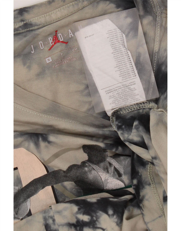 Jordan Herre grafisk T-shirt Top Lille grå Tie Dye Bomuld