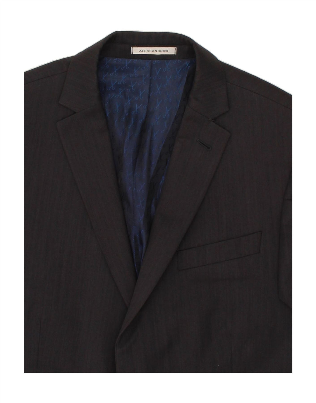 DANIELE ALESSANDRINI Mens 2 Button Blazer Jacket IT 50 Large Grey Wool Vintage Daniele Alessandrini and Second-Hand Daniele Alessandrini from Messina Hembry 