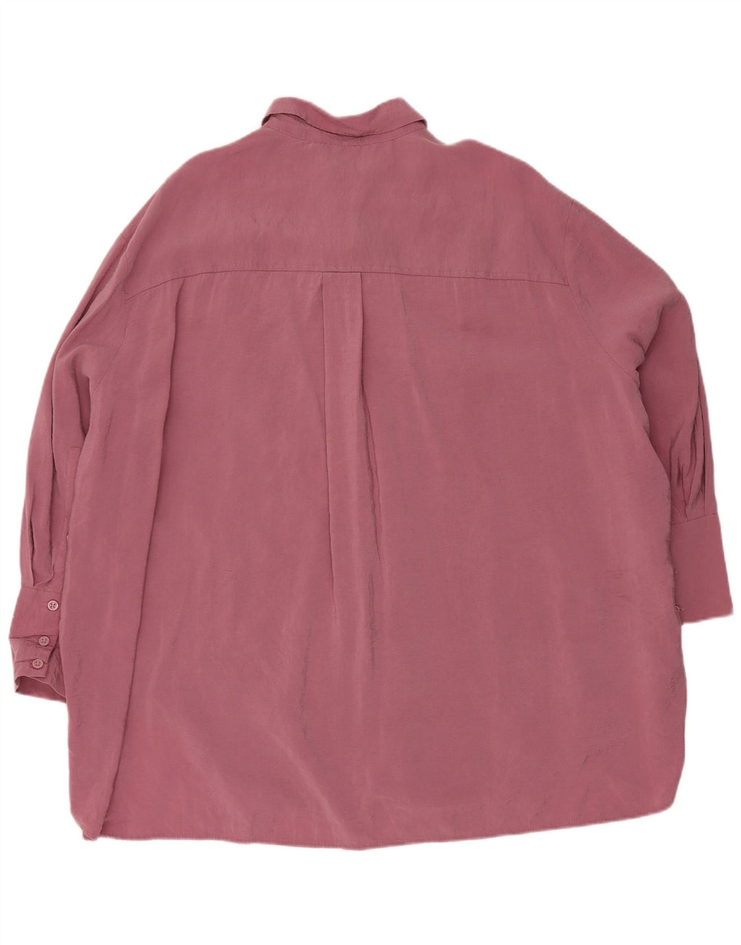 Zara Womens Longline Oversized skjortebluse UK 14 Medium Pink Modal