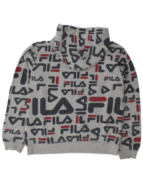 Fila drenge grafisk hættetrøje 15-16 år 2XL grå bomuld