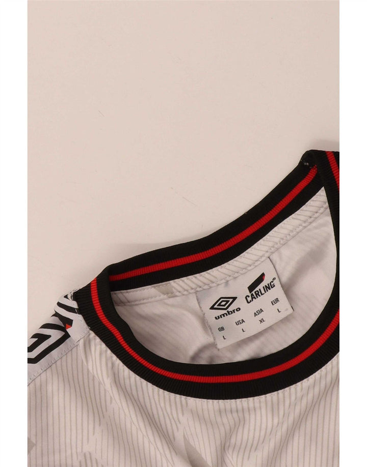 Umbro Herre Grafisk T-Shirt Top Stor Hvid Geometrisk