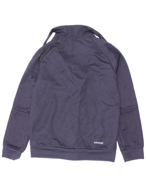 Adidas Boys Aeroready Tracksuit Topjakke 7-8 år Navy Blue Polyester