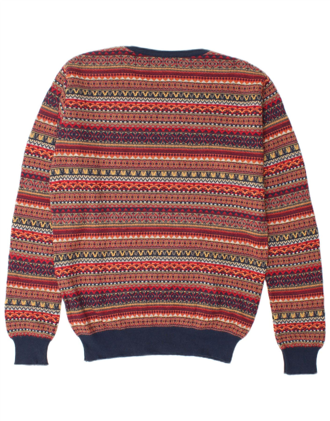 Vintage mænd med rund hals sweater medium flerfarvet Fair Isle