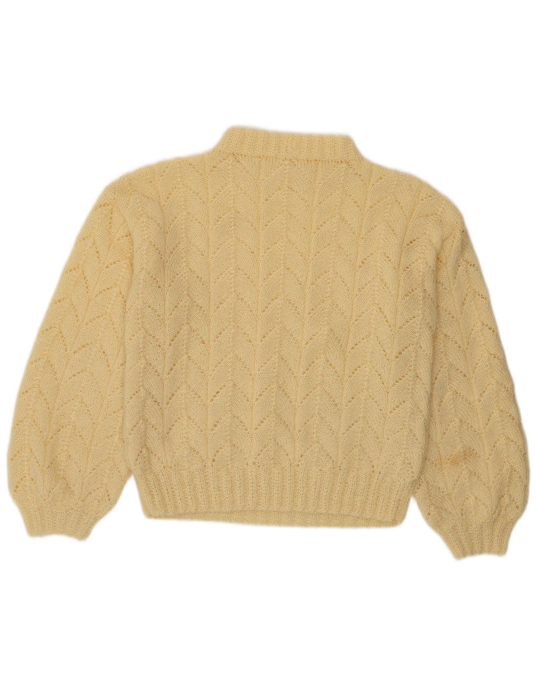 Vintage Dame Turtle Neck Jumper Sweater UK 14 Medium Yellow