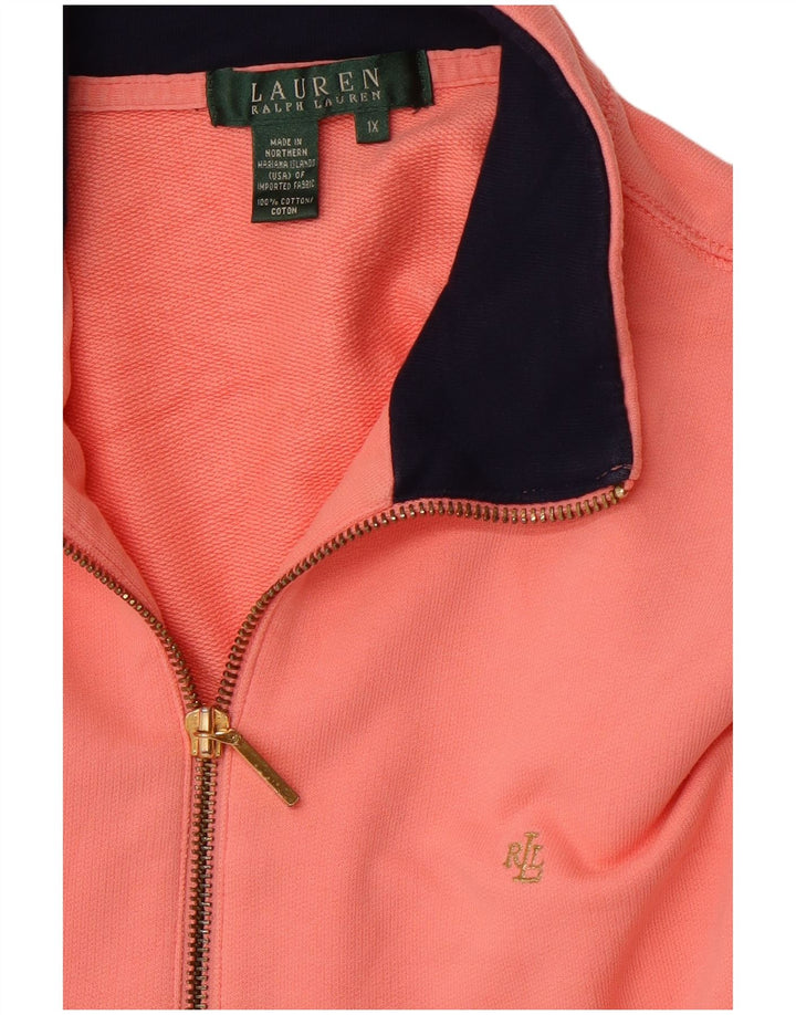 RALPH LAUREN Sweatshirt med lynlås til kvinder UK 18 XL Orange Bomuld