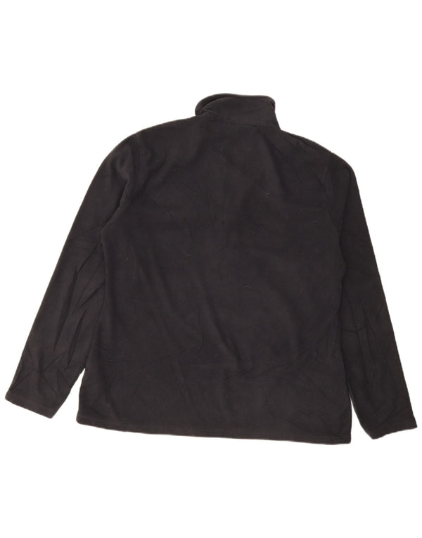 Warehouse Dame Zip Neck Fleece Jumper UK 16 Large Black Polyester
