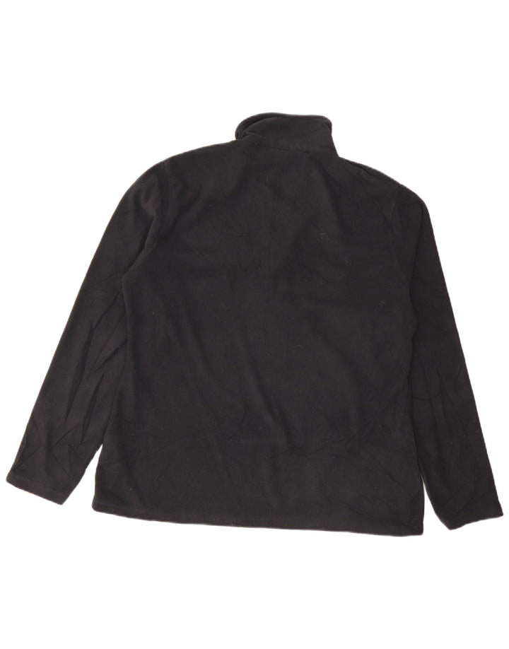 Warehouse Dame Zip Neck Fleece Jumper UK 16 Large Black Polyester