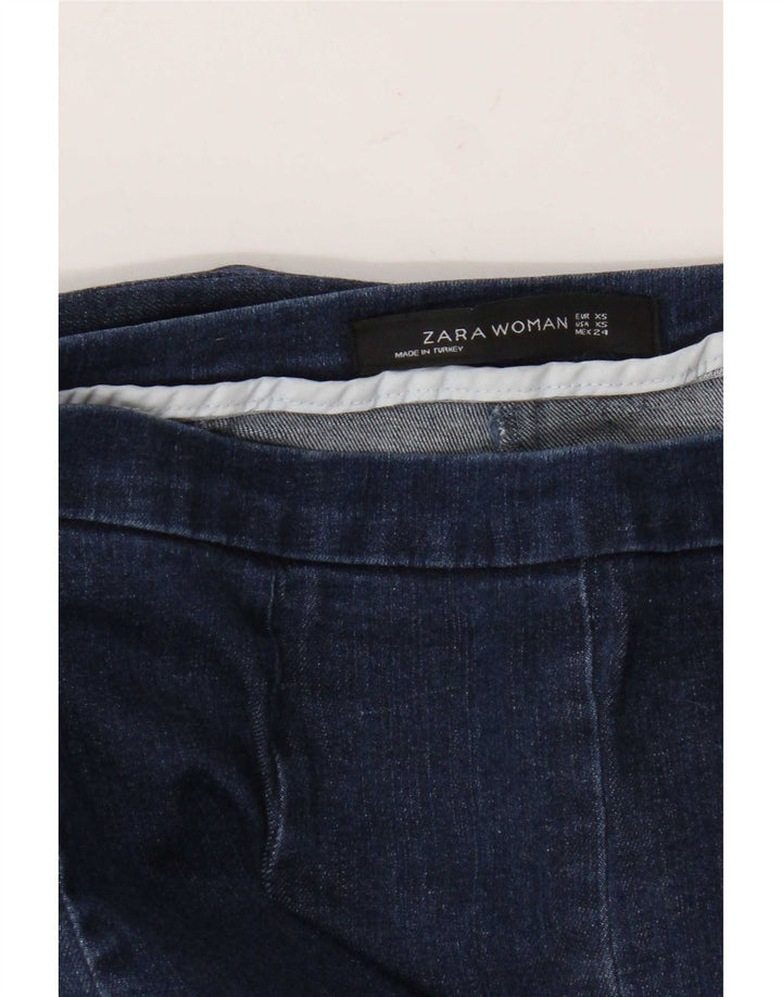 Zara Dame Flared Jeans XS W24 L29 Marineblå