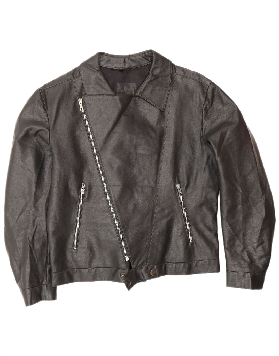 Vintage Herre Læder Biker Jacket UK 38 Medium Sort