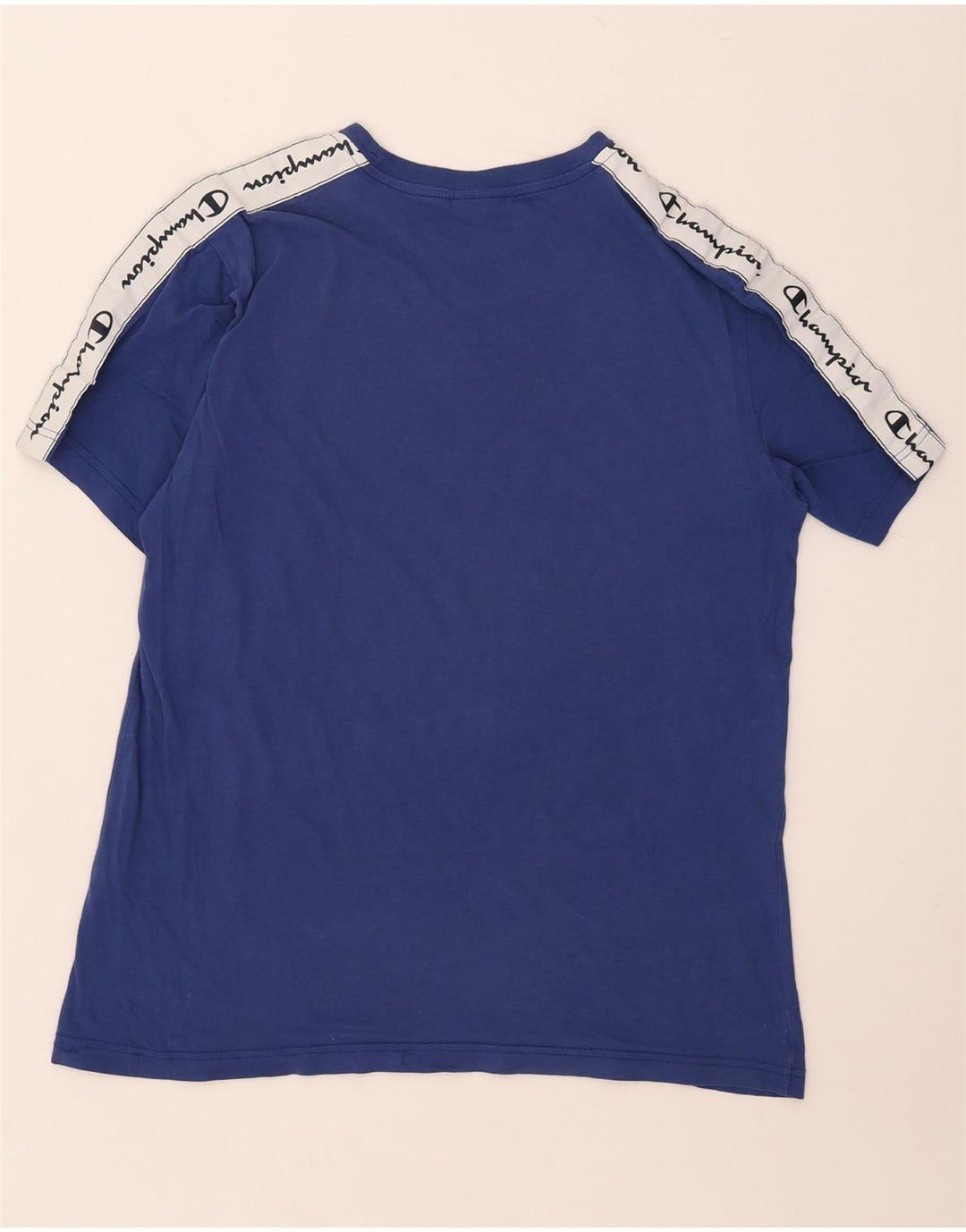 Champion Herre Grafisk T-Shirt Top XL Blå Colourblock