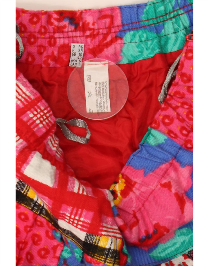 Vintage plisseret nederdel til kvinder UK 10 Small W29 Multicolored Patchwork