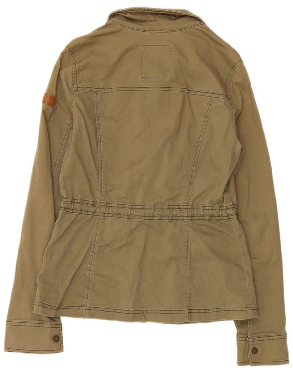 Hollister Kvinder Utility Jacket UK 12 Medium Khaki Bomuld