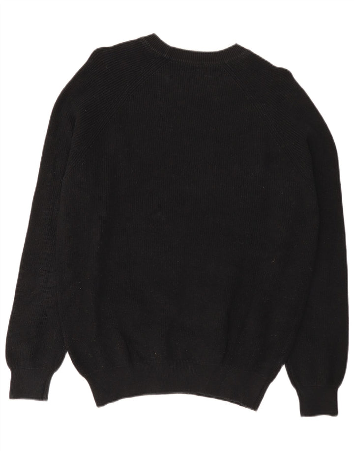 Zara Herre Boat Neck Jumper Sweater Lille Sort Bomuld