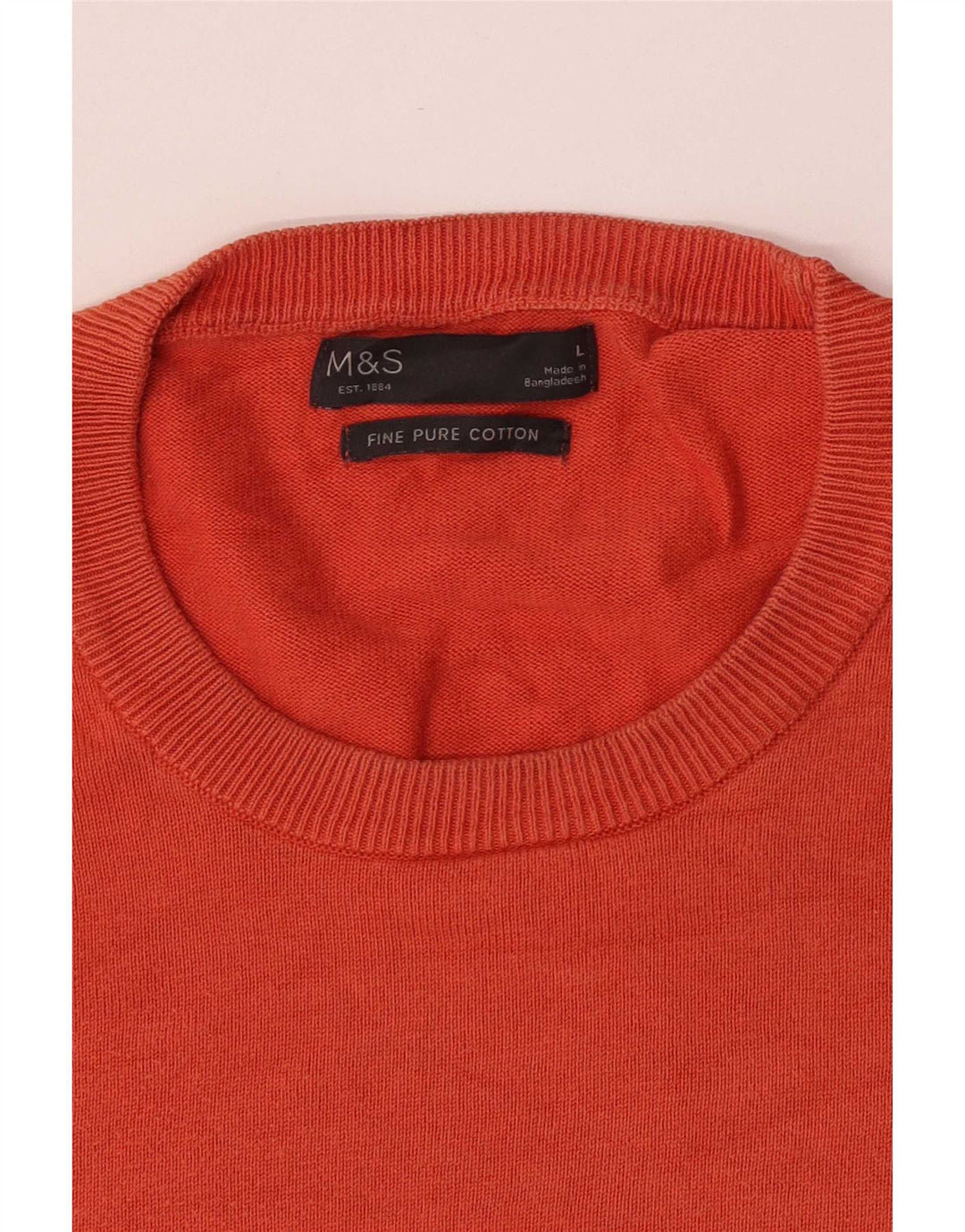 Marks & Spencer Herre sweater med rund hals, stor orange