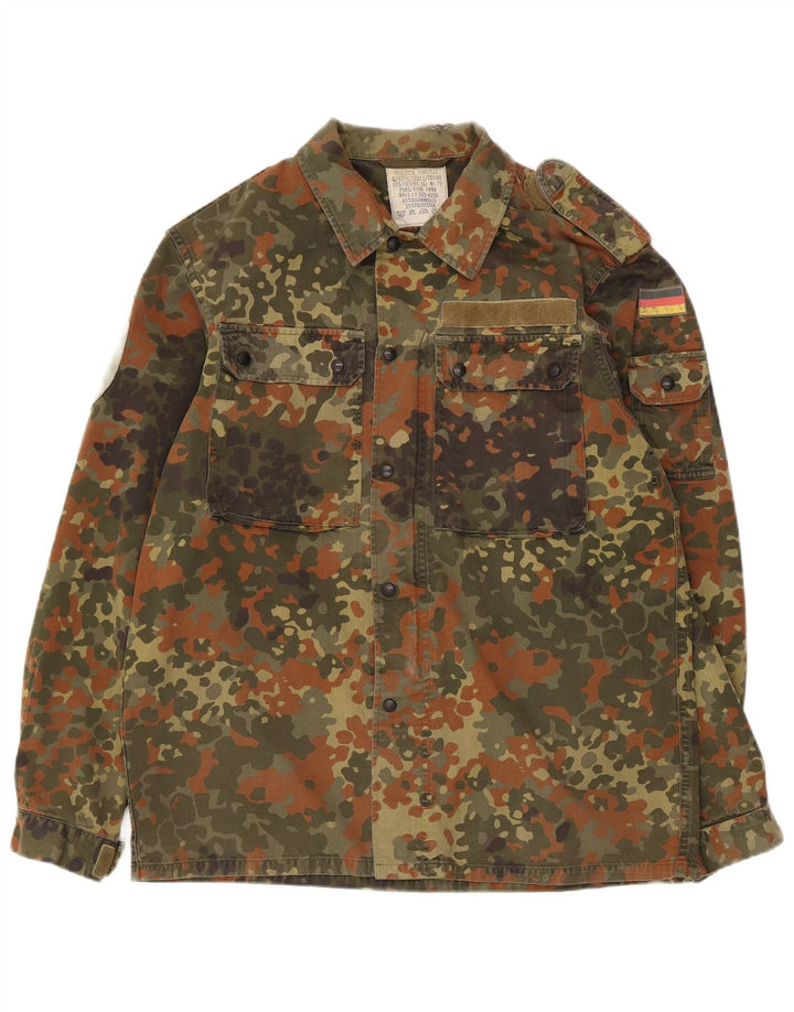 Vintage Herre Military Jacket UK 38 Medium Khaki Camouflage Cotton