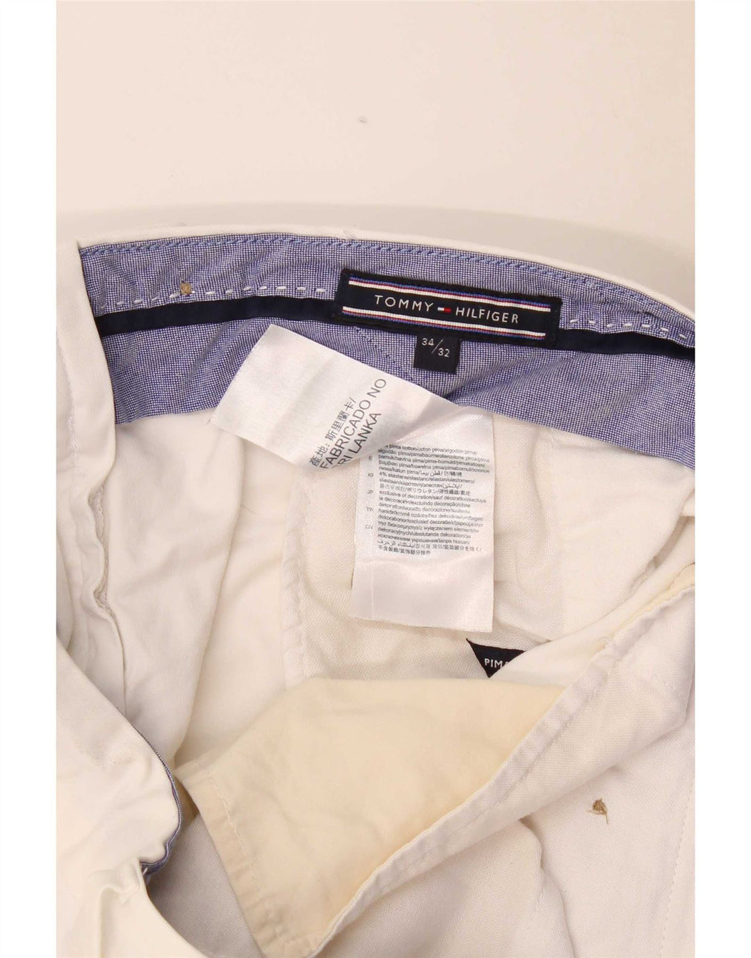 Tommy Hilfiger Herre Slim Chino Bukser W34 L32 Hvid