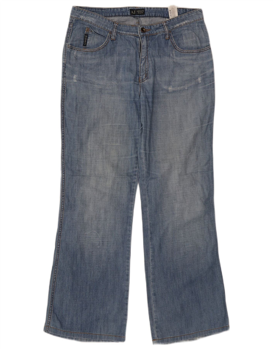 ARMANI Damer Distressed Bootcut Jeans W31 L29 Blå Bomuld