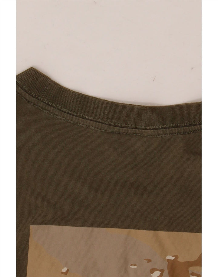 The North Face Herre grafisk T-shirt Top Medium Khaki Bomuld
