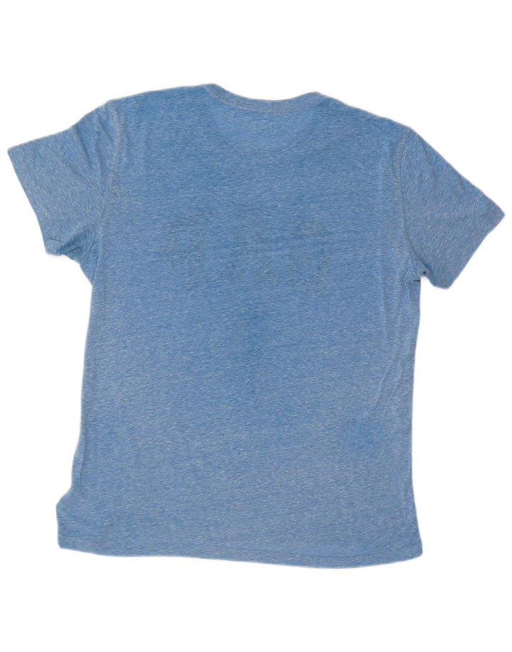 GAP Mens Graphic T-Shirt Top Large Blue Flecked Cotton