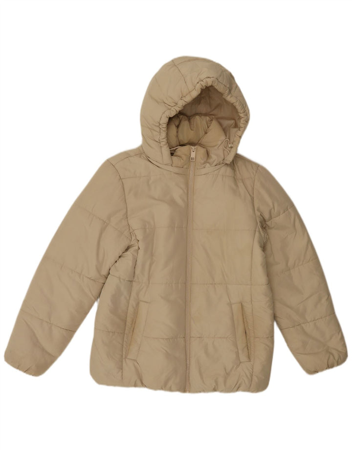 Marks & Spencer Polstret hættejakke til kvinder UK 12 Medium Off White