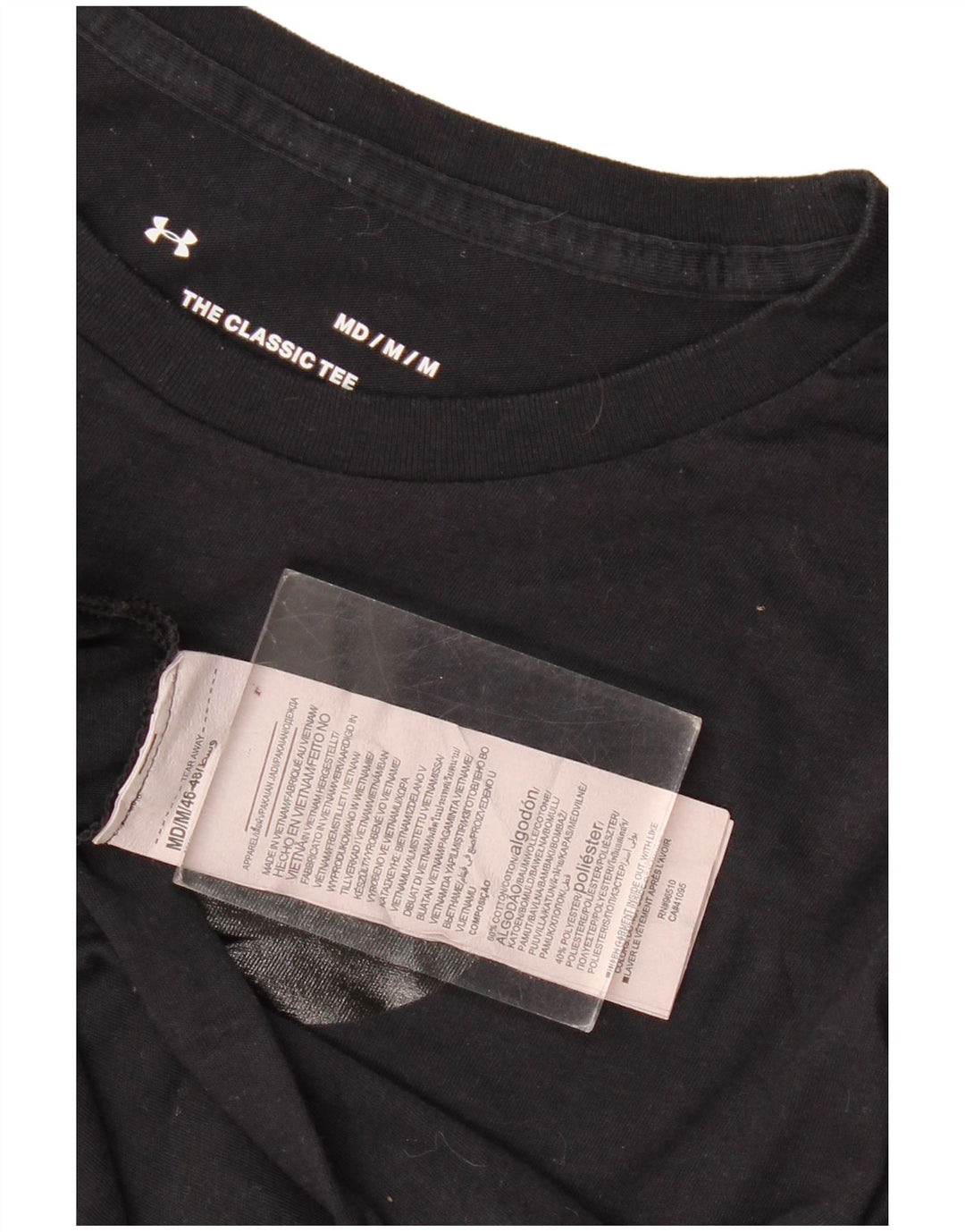 Under Armour Dame Grafisk T-Shirt Top UK 14 Medium Sort Bomuld
