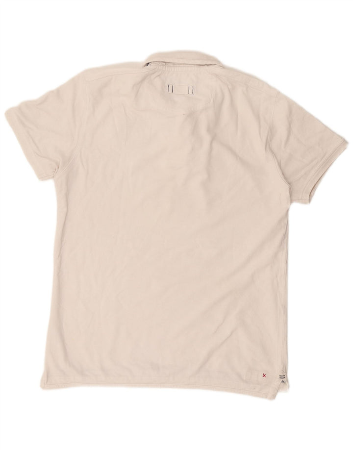 Fat Face Herre grafisk poloshirt Stor hvid bomuld