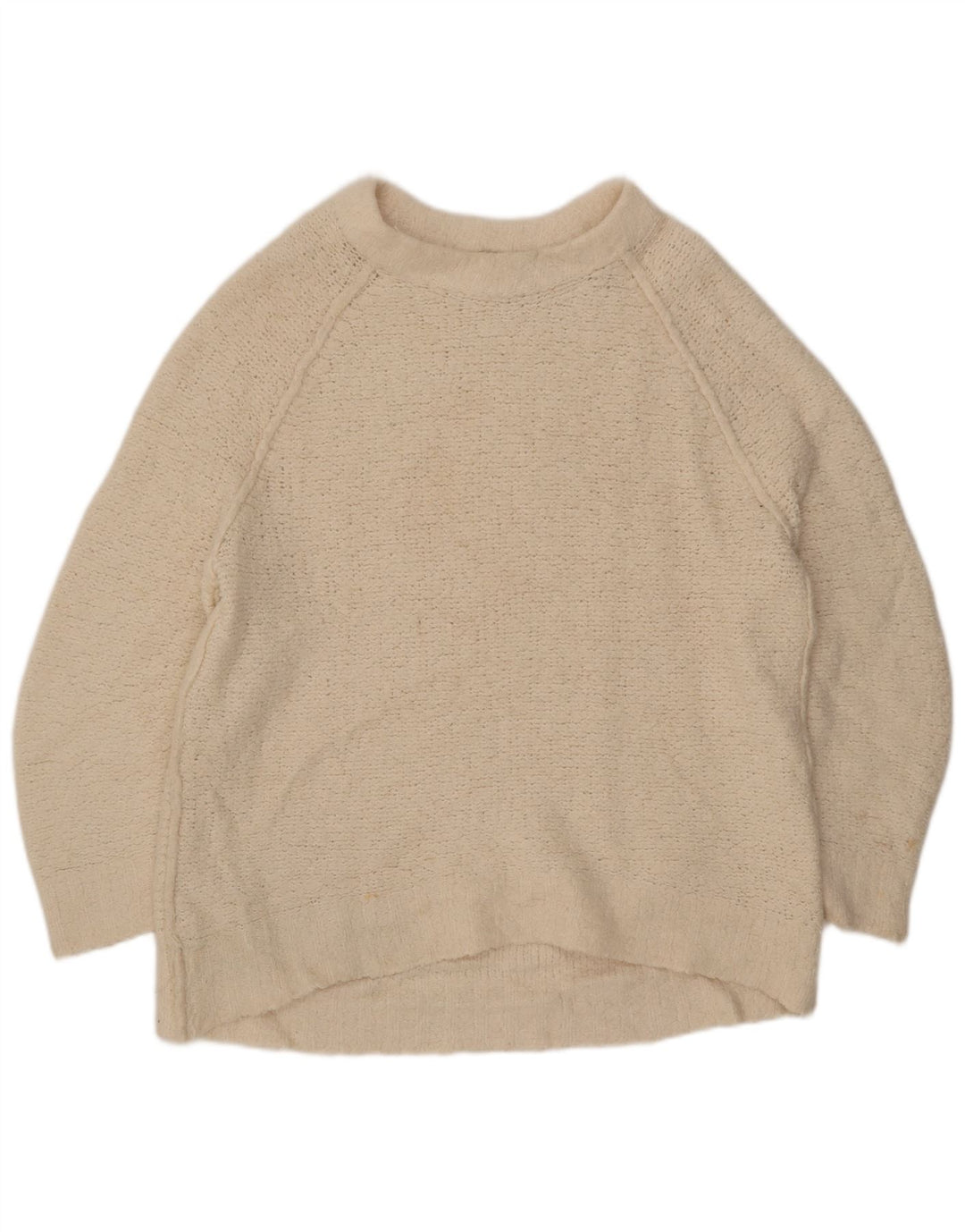 Vintage Dame Oversized Boat Neck Jumper Sweater UK 14 Medium White