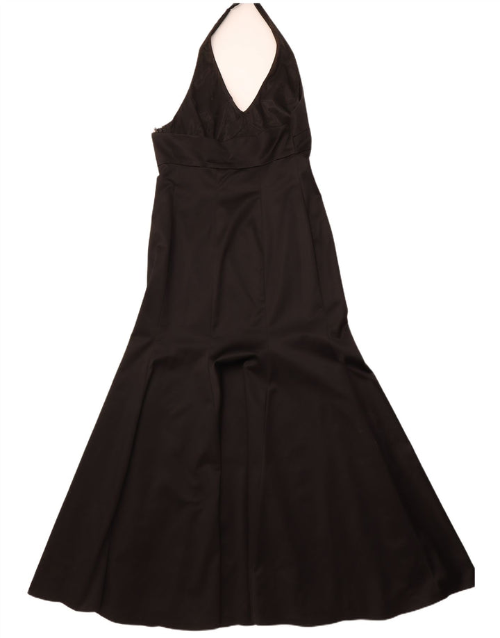 COAST Dame Maxi Halter Dress UK 16 Large Black Acetate