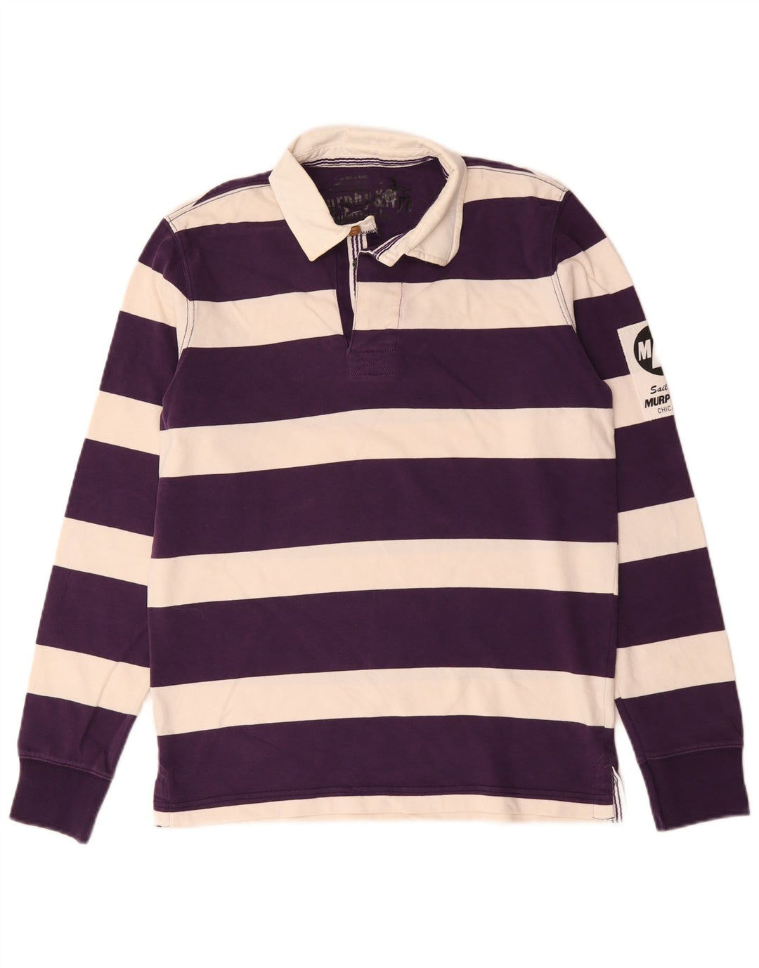 Murphy & Nye Herre grafisk rugby poloshirt Medium lilla stribet