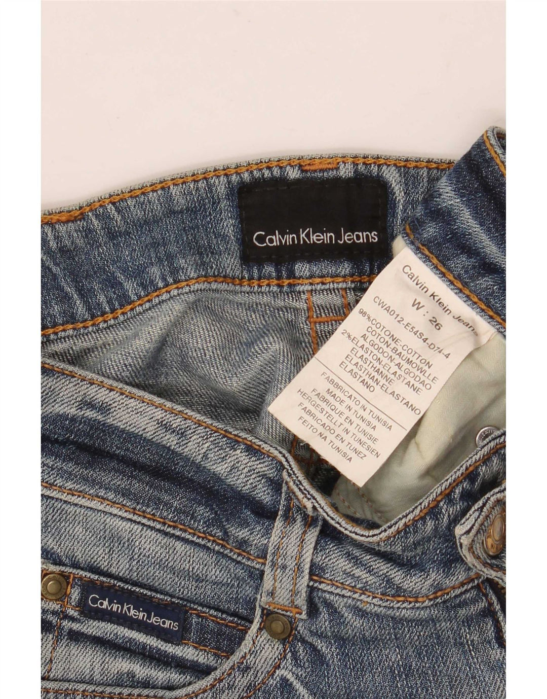 Calvin Klein Dame Slim Jeans W26 L30 Blå Bomuld