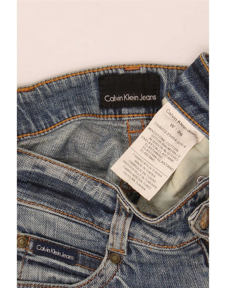 Calvin Klein Dame Slim Jeans W26 L30 Blå Bomuld