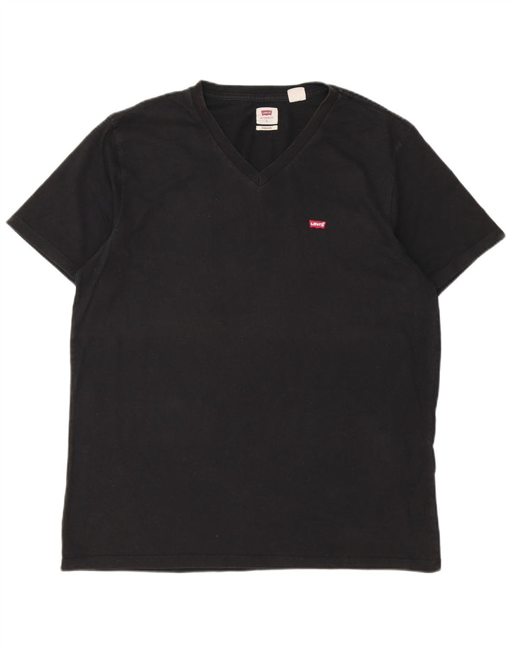 Levi's Herre Standard T-Shirt Top Stor Sort Bomuld