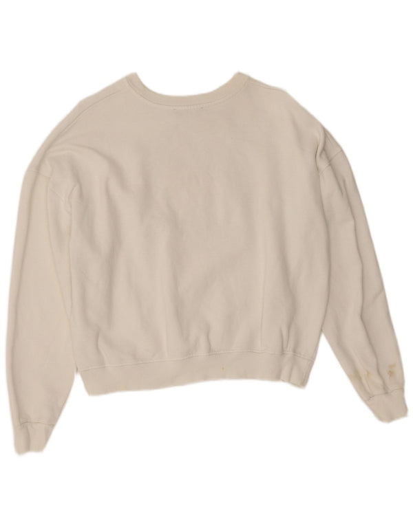 Zara Womens Grafisk Oversized Sweatshirt Jumper UK 10 Small White