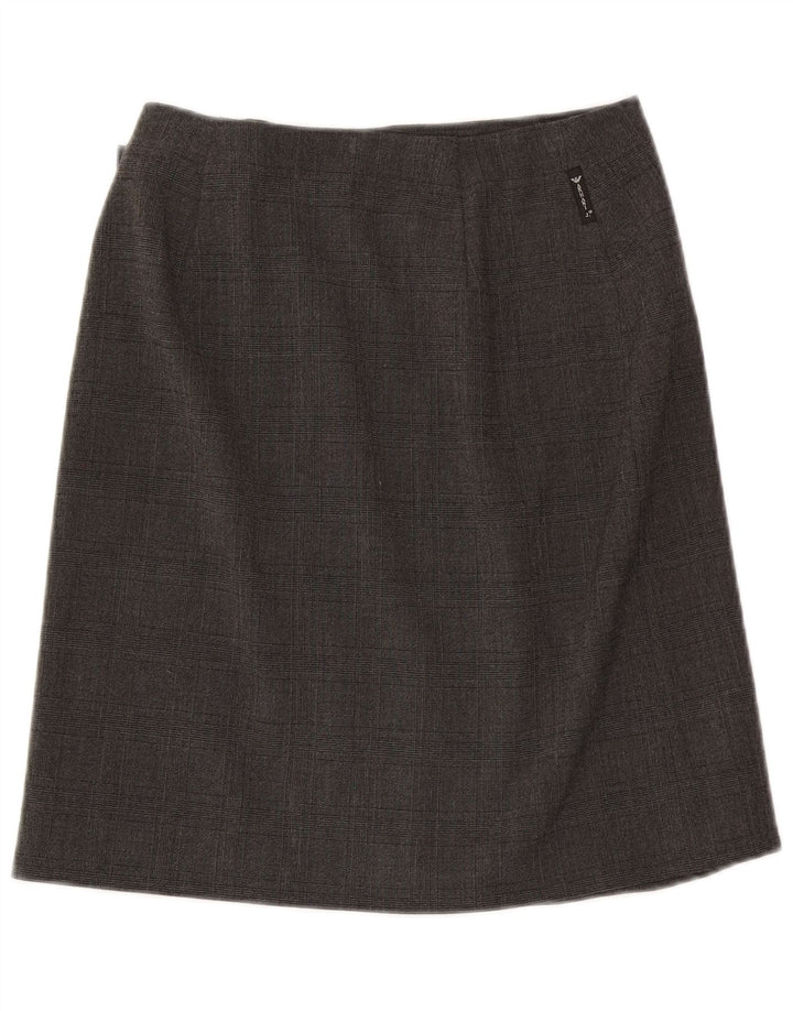 Armani Wrap-nederdel til kvinder US 6 Medium W28 Grå ternet polyester
