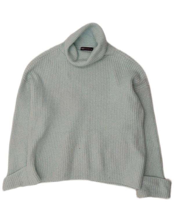 Marks & Spencer Dame Oversized Roll Neck sweater UK 16 Large Blue