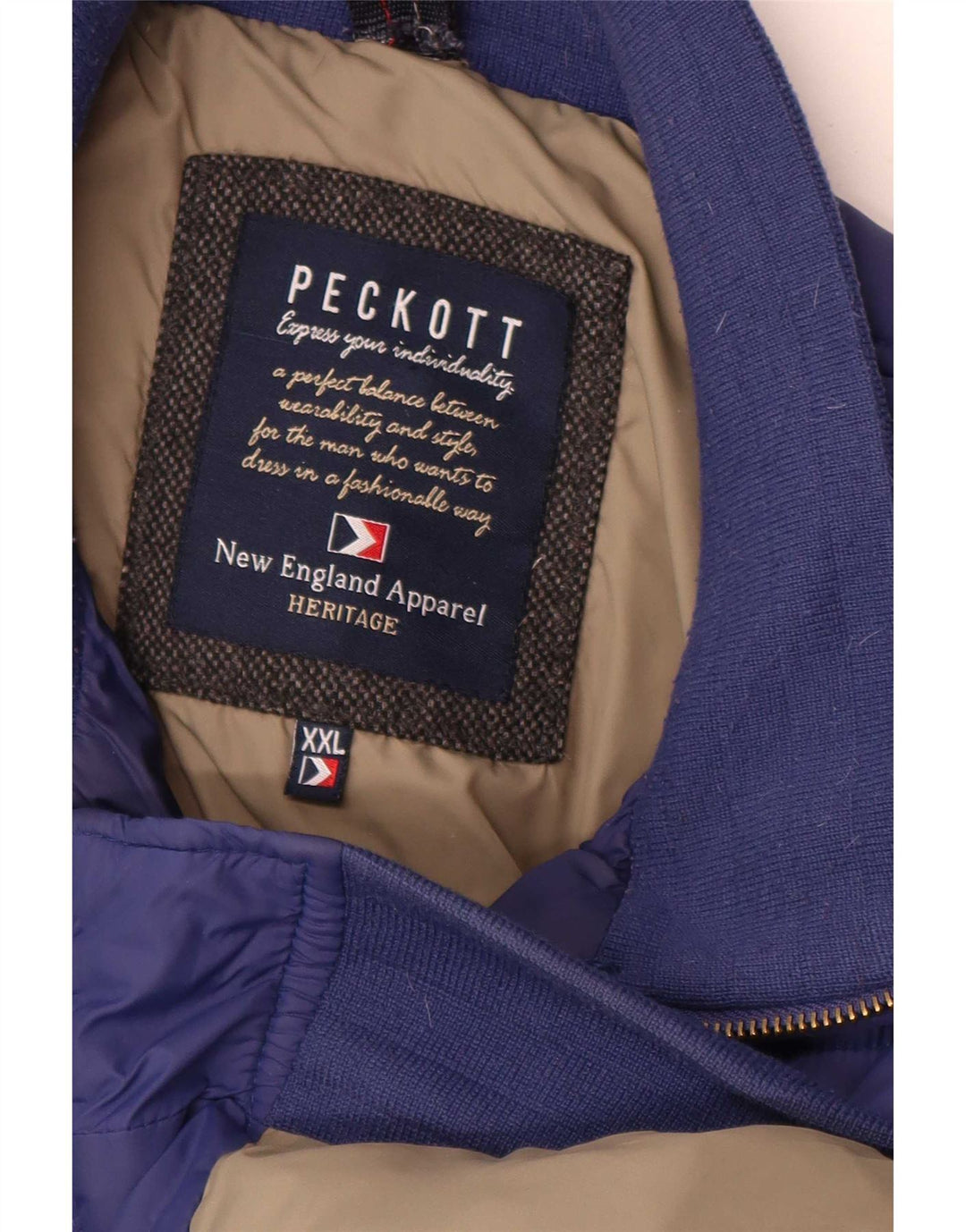 Peckott herre polstret jakke UK 44 2XL marineblå polyamid