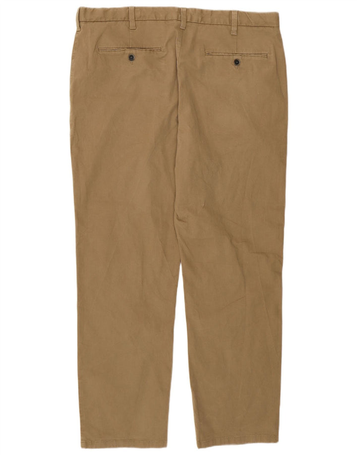 MARKS & SPENCER Mens Regular Fit Chino Trousers W38 L29 Beige Cotton