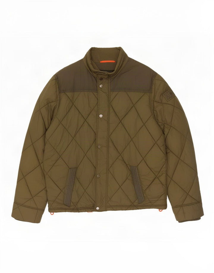 Fat Face Herre Quiltet Jakke UK 44 2XL Khaki Nylon