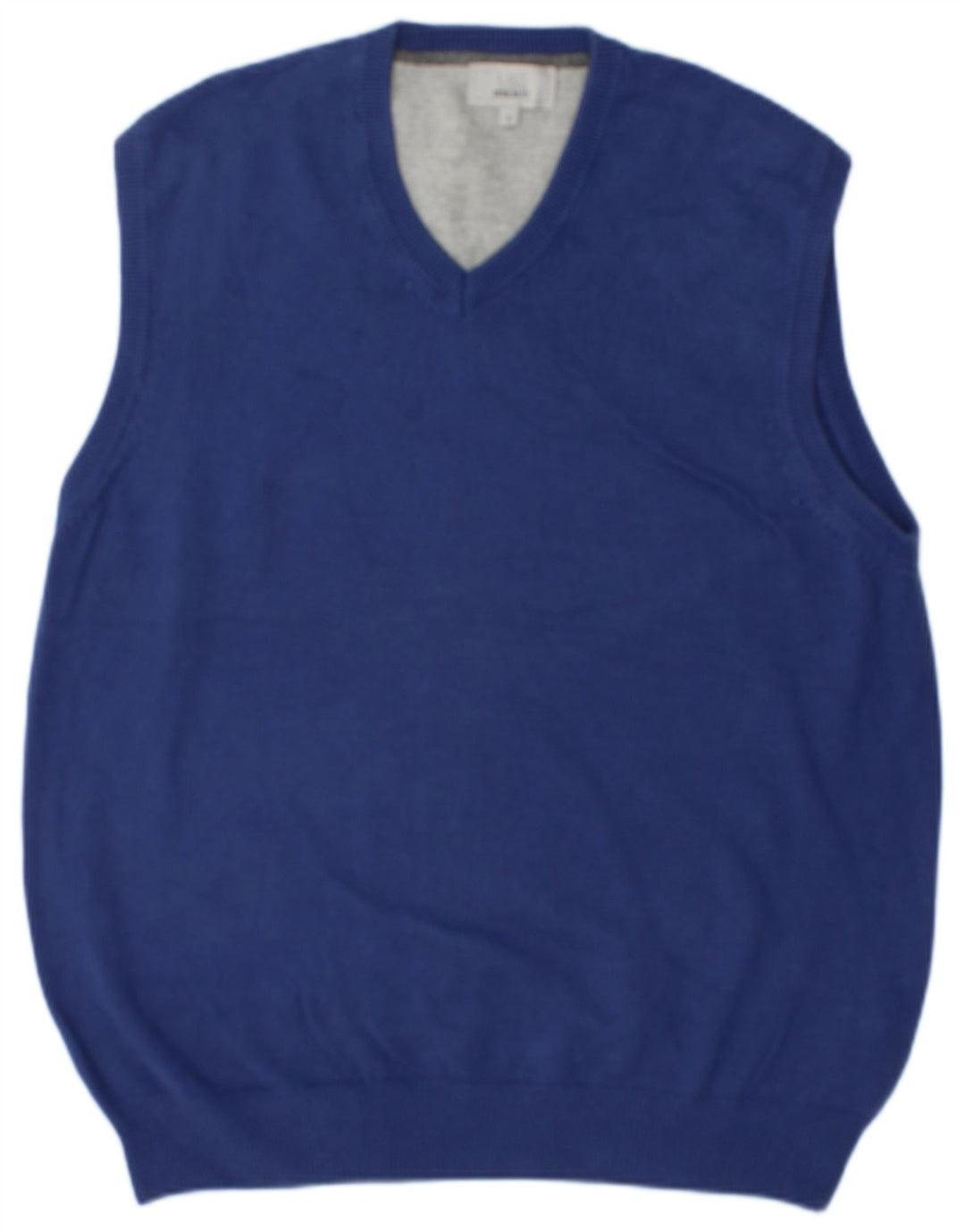MARKS & SPENCER Herre Regular Fit Vest Tank Top Stor Blå Bomuld