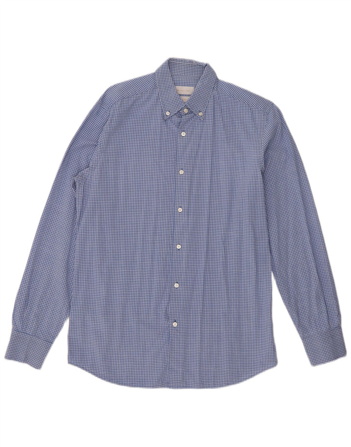 Massimo Dutti Herreskjorte Medium Blue Gingham Cotton