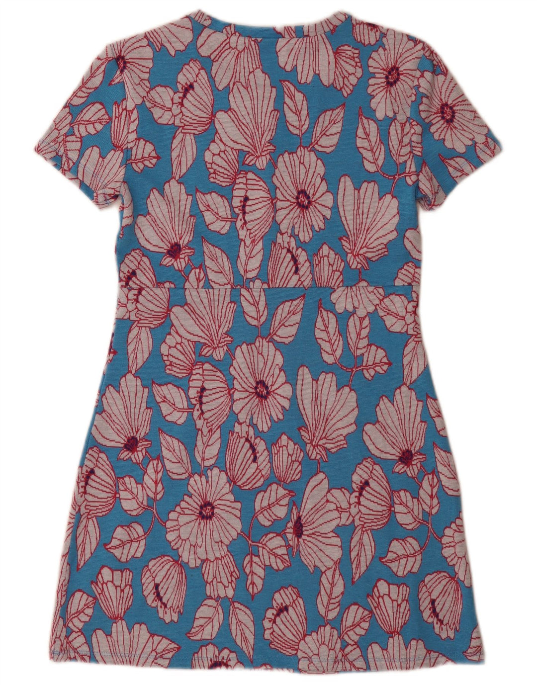 Zara Womens Basic Dress UK 12 Medium Blue Floral
