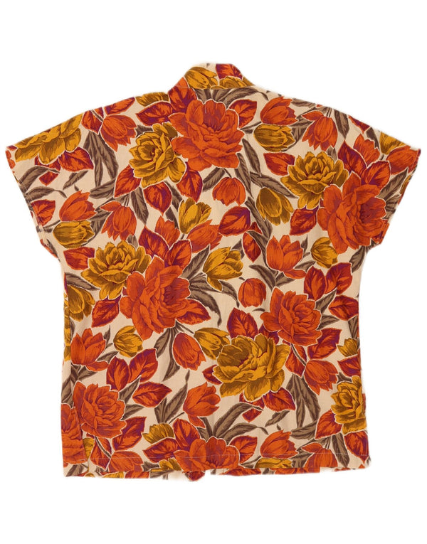 Benetton Womens Short Sleeve Shirt Blouse IT 46 Large Multicoloured Floral