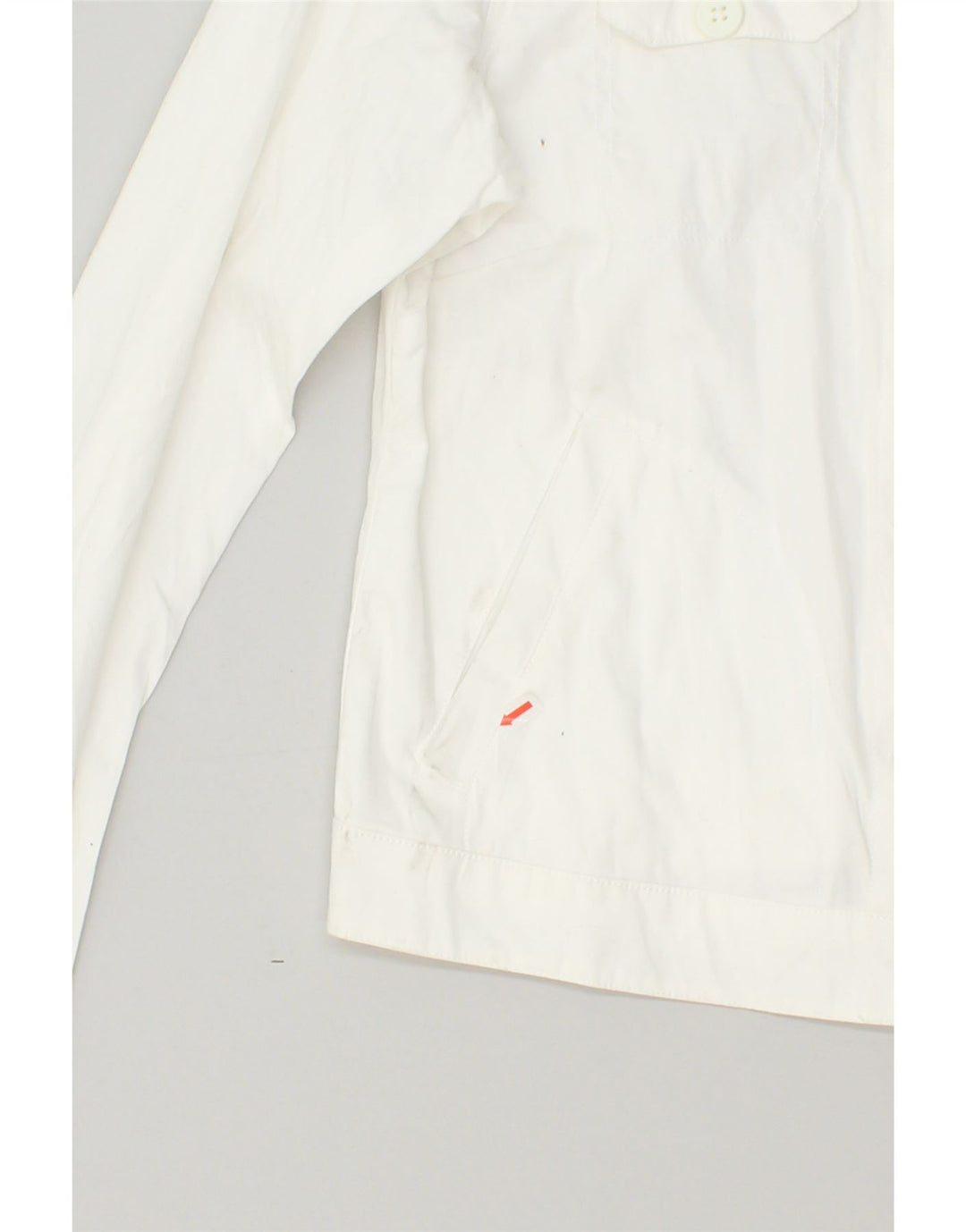 COLUMBIA Womens Crop Bomber Jacket UK 14 Medium White Cotton | Vintage Columbia | Thrift | Second-Hand Columbia | Used Clothing | Messina Hembry 