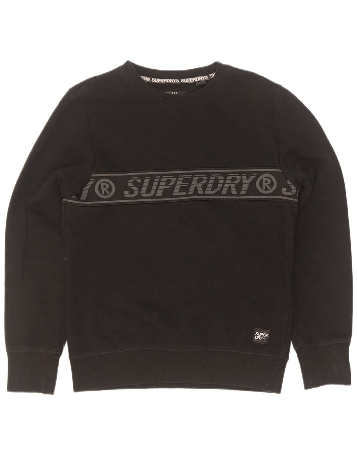 Superdry grafisk sweatshirt til mænd, lille sort bomuld