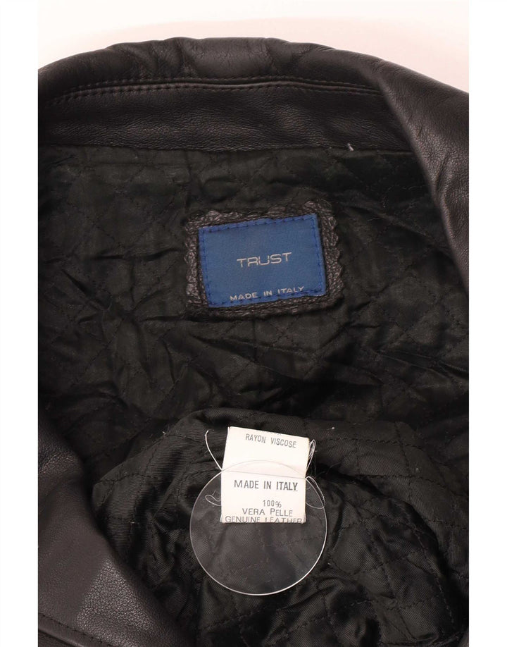 Vintage herre læderjakke IT 52 XL sort læder