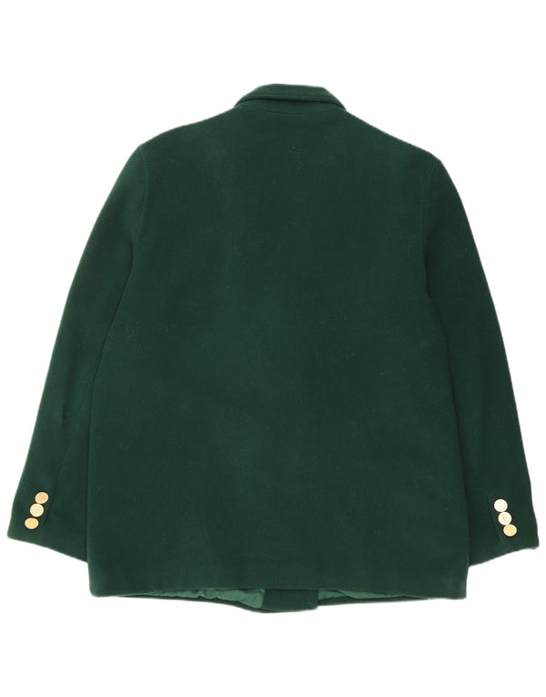 Vintage dame dobbeltradet blazerjakke UK 18 XL Grøn uld